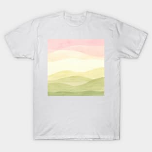 Abstract pink and green landscape 2 T-Shirt